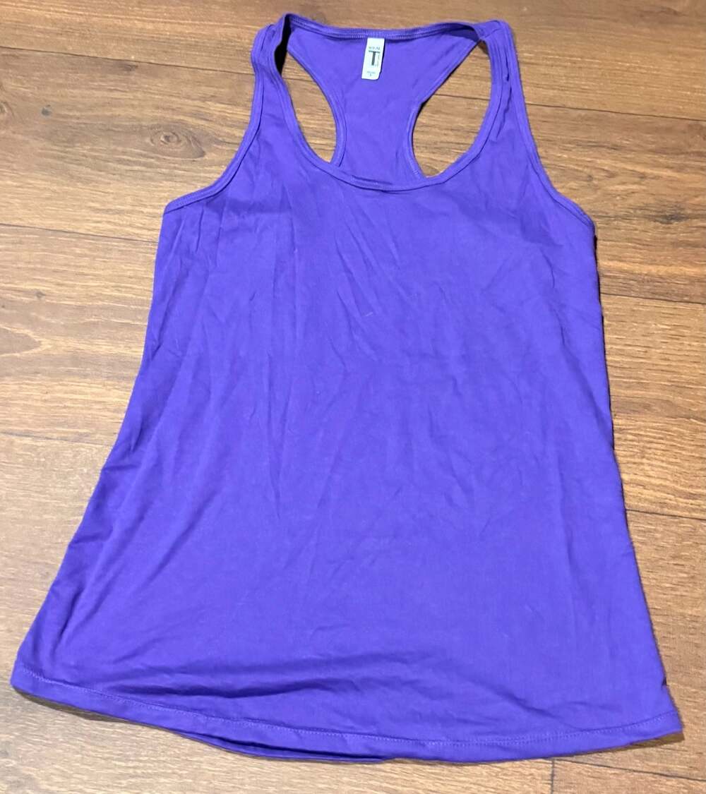 Ideal T By Next Level Tank Top Womens Small Round Neck Racerback Purple
